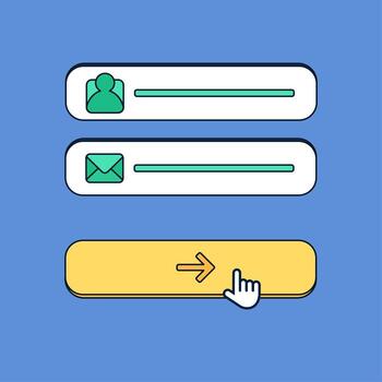 Web Template of Computer Login Form vector