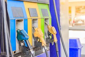 Detail of a fuel pump in a gas station photo