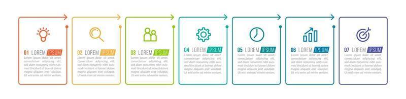 Infographic Design Template with Icons and 7 Options or Steps vector