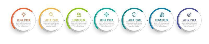 Infographic Design Template with Icons and 7 Options or Steps vector