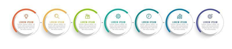 Infographic Design Template with Icons and 7 Options or Steps vector