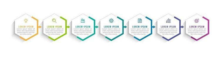 Infographic Design Template with Icons and 7 Options or Steps vector