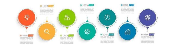 Infographic Design Template with Icons and 7 Options or Steps vector