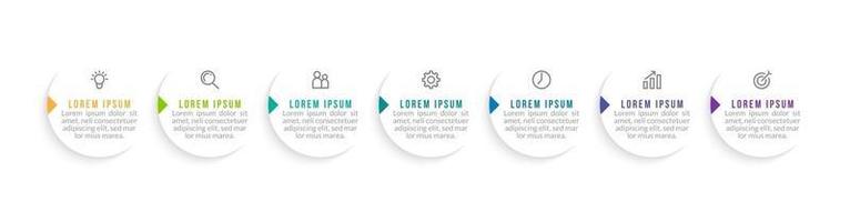 Infographic Design Template with Icons and 7 Options or Steps vector