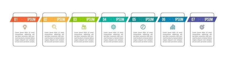 Infographic Design Template with Icons and 7 Options or Steps vector