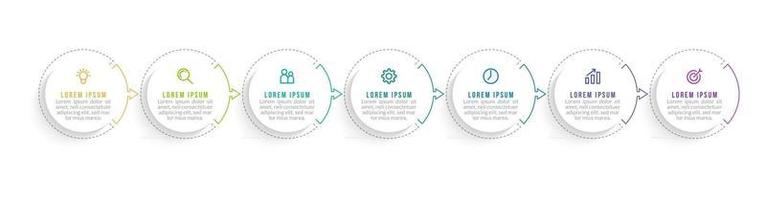 Infographic Design Template with Icons and 7 Options or Steps vector