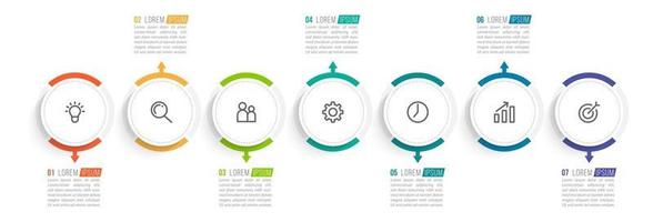 Infographic Design Template with Icons and 7 Options or Steps vector