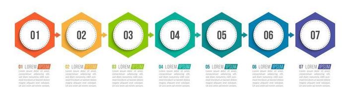 Infographic Design Template with Icons and 7 Options or Steps vector