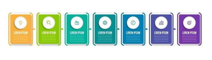 Infographic Design Template with Icons and 7 Options or Steps vector