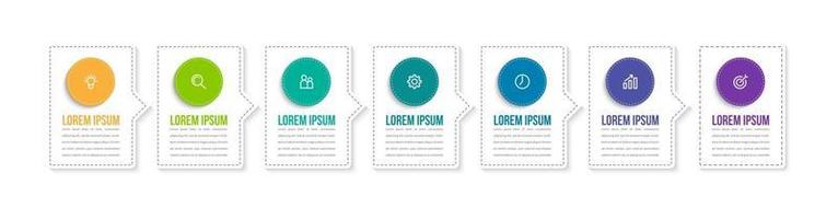 Infographic Design Template with Icons and 7 Options or Steps vector