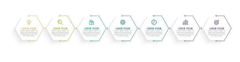 Infographic Design Template with Icons and 7 Options or Steps vector