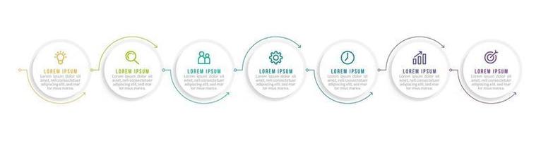 Infographic Design Template with Icons and 7 Options or Steps vector