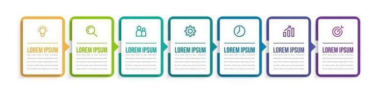 Infographic Design Template with Icons and 7 Options or Steps vector