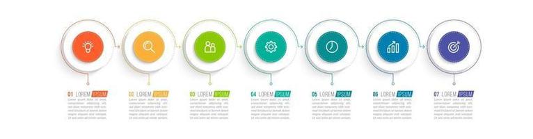 Infographic Design Template with Icons and 7 Options or Steps vector