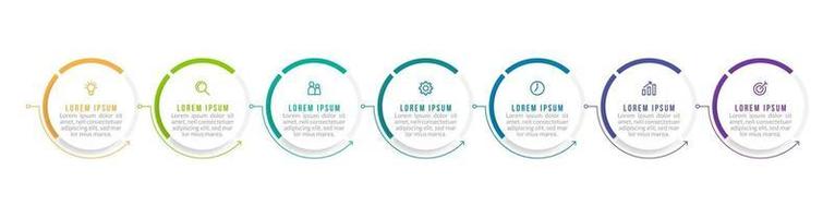 Infographic Design Template with Icons and 7 Options or Steps vector