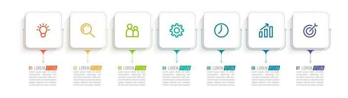 Infographic Design Template with Icons and 7 Options or Steps vector