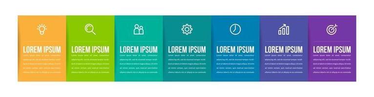 Minimal Infographic with 7 Steps vector