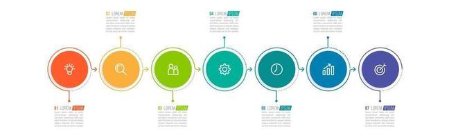Infographic Design Template with Icons and 7 Options or Steps vector