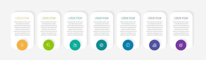 Minimal Infographic with 7 Steps vector