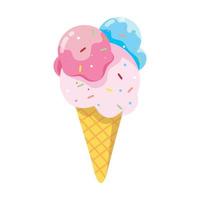 Realistic ice cream on white background - Vector