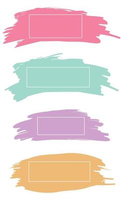 Three colored paint strokes with frame and place for text - Vector