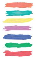 Various strokes of color paint on white background - Vector