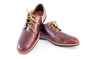 Men's classic brown leather shoes i photo