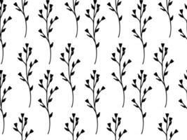 Seamless repeating pattern of flowers and plants.  wildflowers vector