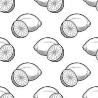 lemon vector seamless pattern black and white