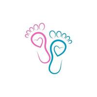 Ilustración de icono de vector de plantilla de logotipo de cuidado de pies