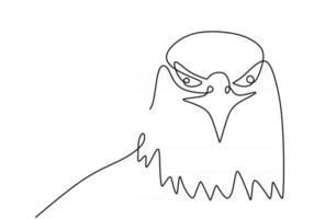 Continuous one line drawing of eagle vector