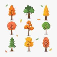 Autumn Trees Icon Collection vector