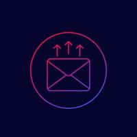 email marketing, vector linear icon with trendy gradient