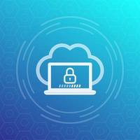 Secure cloud access, network protection vector icon