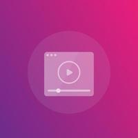 video player vector icon for apps and web