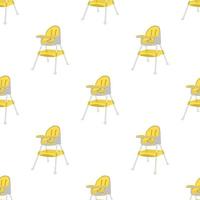 Illustration on theme colorful modern child high chair vector