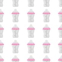 kit baby milk in clear bottle with rubber pacifier vector