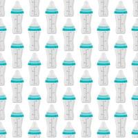 kit baby milk in clear bottle with rubber pacifier vector