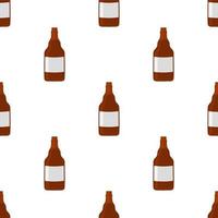 Ilustración sobre el tema botellas de vidrio de cerveza sin costura con tapa para cervecería vector