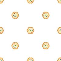 big set identical biscuit, kit colorful pastry cookie vector