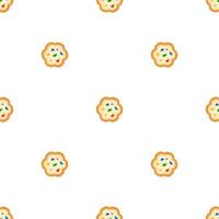 big set identical biscuit, kit colorful pastry cookie vector