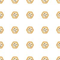 big set identical biscuit, kit colorful pastry cookie vector