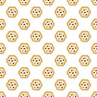 big set identical biscuit, kit colorful pastry cookie vector