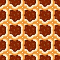 big set identical biscuit, kit colorful pastry cookie vector