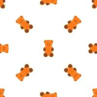 big set identical biscuit, kit colorful pastry cookie vector