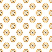 big set identical biscuit, kit colorful pastry cookie vector