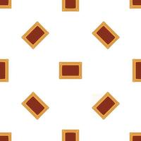 big set identical biscuit, kit colorful pastry cookie vector