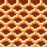 big set identical biscuit, kit colorful pastry cookie vector