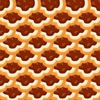 big set identical biscuit, kit colorful pastry cookie vector