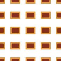 big set identical biscuit, kit colorful pastry cookie vector